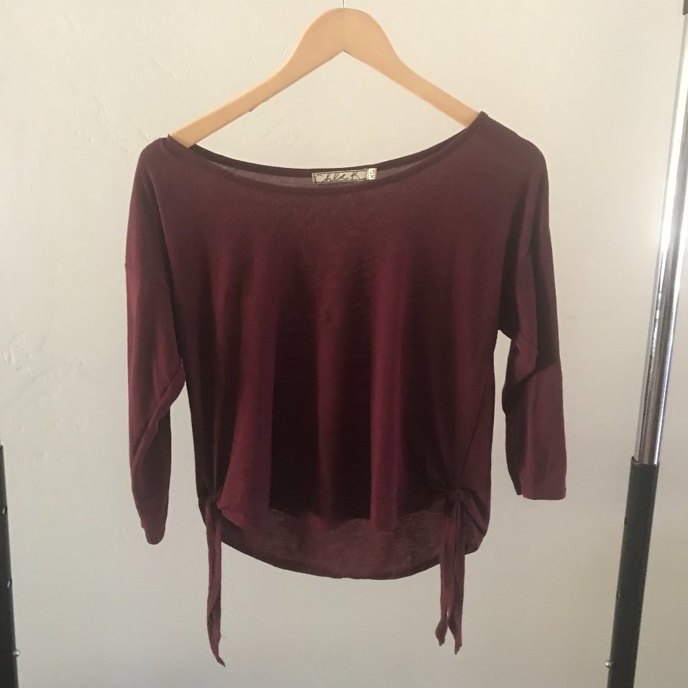 Red Nordstrom Top with Tie Sides